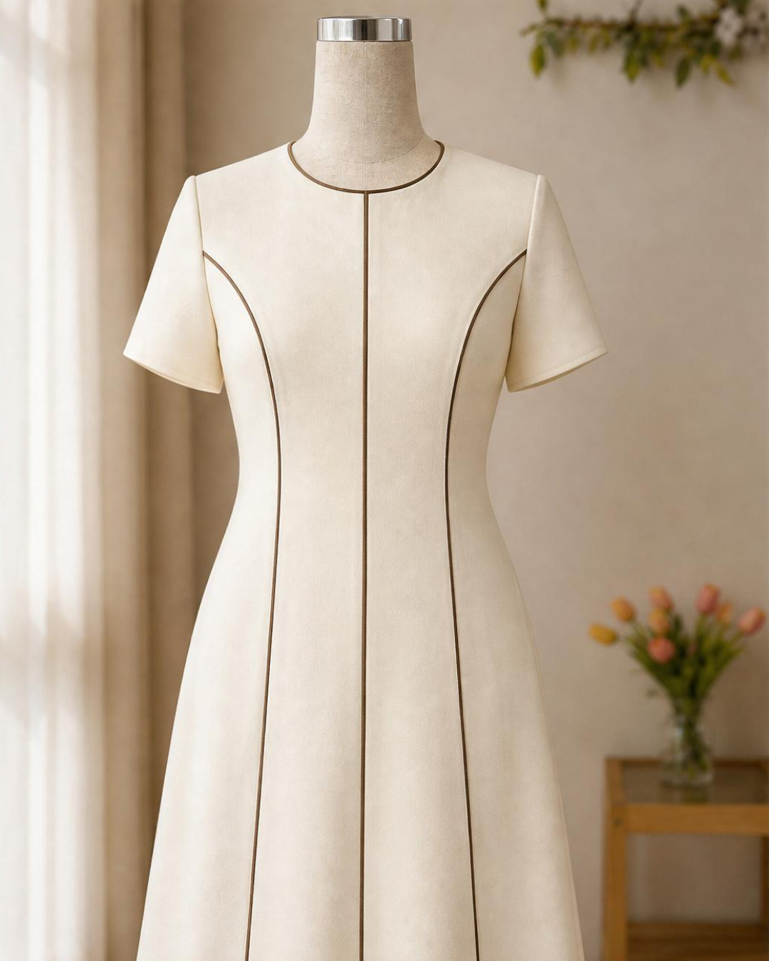 Melvina – Váy Midi Dáng A Thân Bổ Mảnh Lé Màu